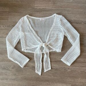 NWOT Rumor Swim White Knit Tie-Front Cover Up, Size US 4, AU 8